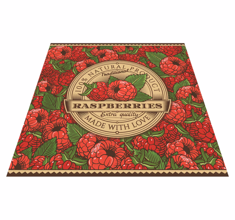 Vinyl Teppich Küche himbeer-blumenmuster - TenStickers