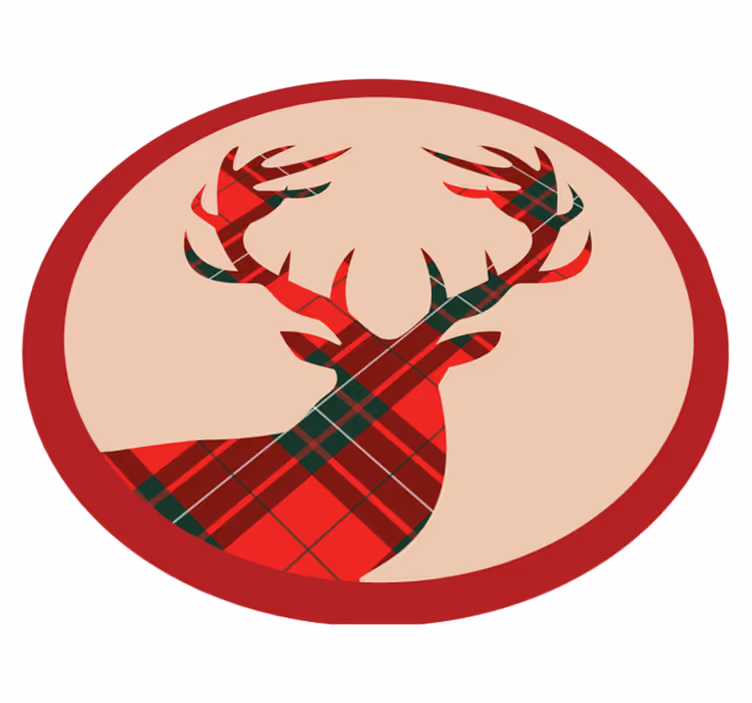 Vinyl Teppich Weihnachten stilvolle hirschsilhouette - TenStickers