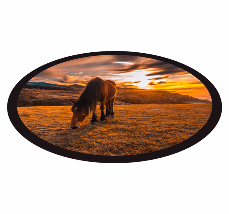 Vinyl Teppich Tiere majestätisches pferd beim fressen - TenStickers