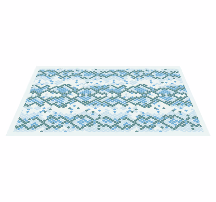 Vinyl Teppich Mosaik blaues kacheldesign - TenStickers