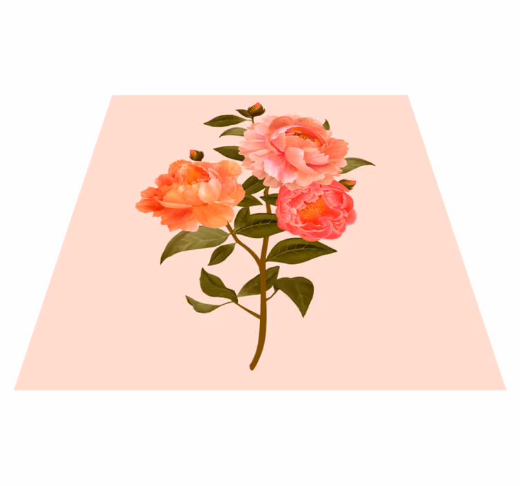 Vinyl Teppich Blumen pfingstrosenarrangement - TenStickers