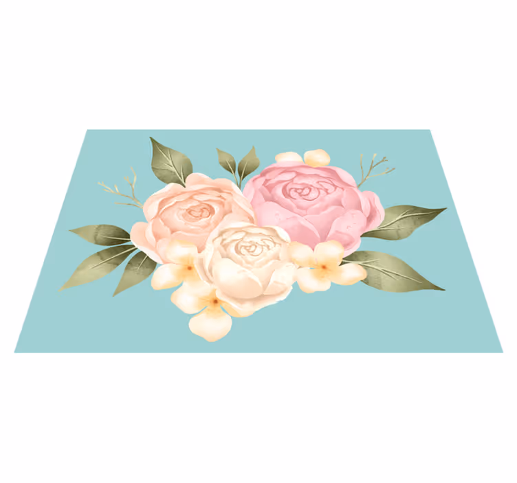 Vinyl Teppich Blumen botanische zusammensetzung - TenStickers