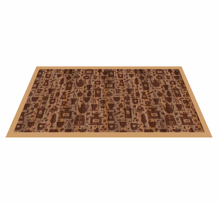 Vinyl teppich küche mit kaffeetassen-muster - TenStickers