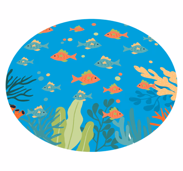 Vinyl Teppich Badezimmer bunte unterwasserszene - TenStickers