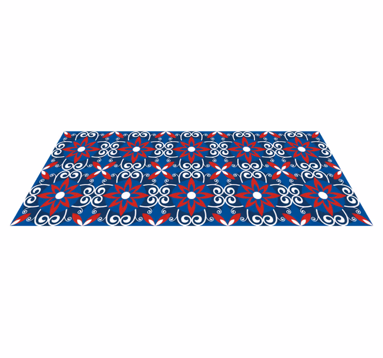 Vinyl Teppich Fliesenoptik botanisches spiralelement - TenStickers