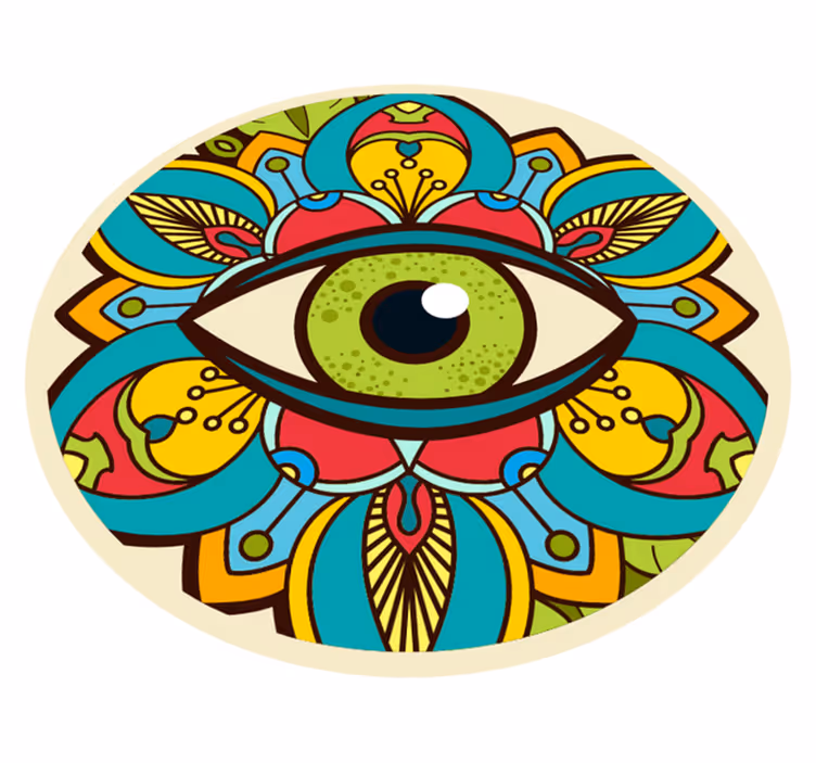 Vinyl Teppich Mandala buntes augenmuster - TenStickers