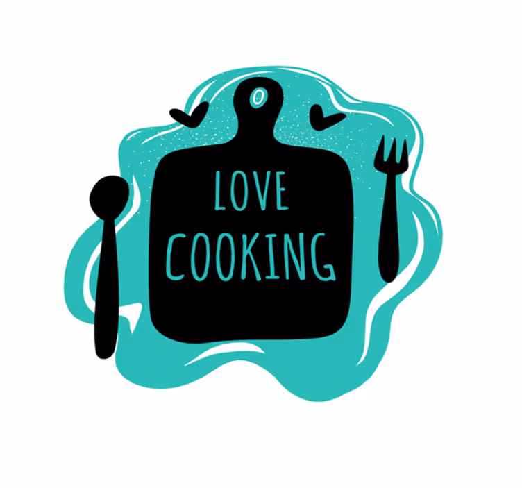 Vinyl Teppich Küche schneidebrett liebe kochen - TenStickers