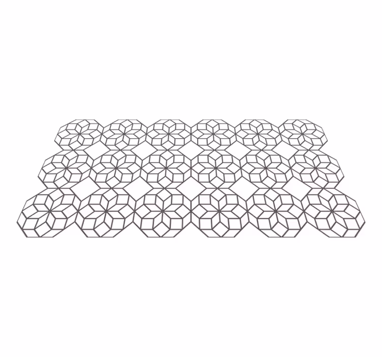 Vinyl Teppich geometrisch schwarz-weiße achtecke - TenStickers