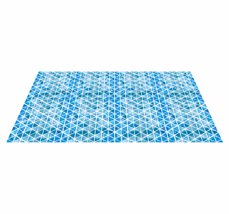 Vinyl Teppich geometrisch blaues dreieckmuster - TenStickers