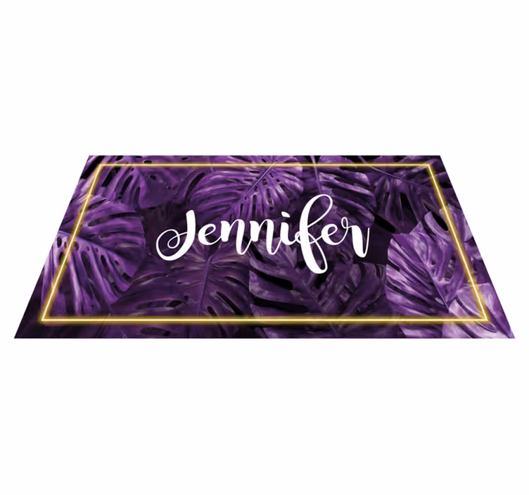 Vinyl Teppich Schlafzimmer lila monstera mit namen - TenStickers