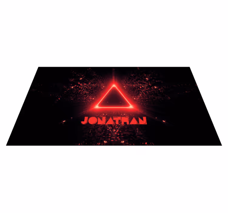 Vinyl Teppich Jugendzimmer neondreieck mit namen - TenStickers