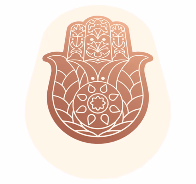 Vinyl Teppich Mandala beige hand der fatima - TenStickers