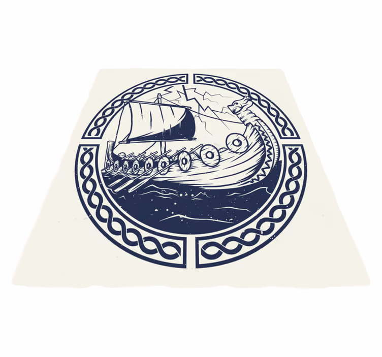 Vinyl Teppich modern wikingerschiff-motiv - TenStickers