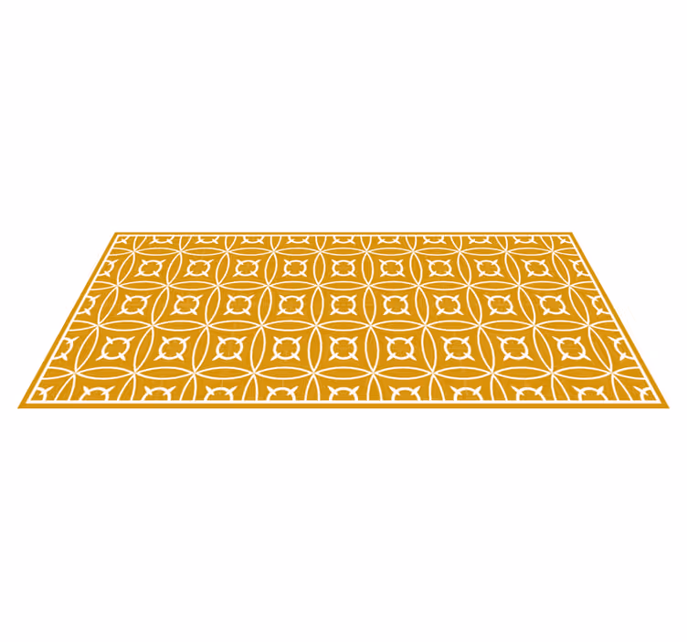 Vinyl Teppich Fliesenoptik geometrisches gelbes motiv - TenStickers