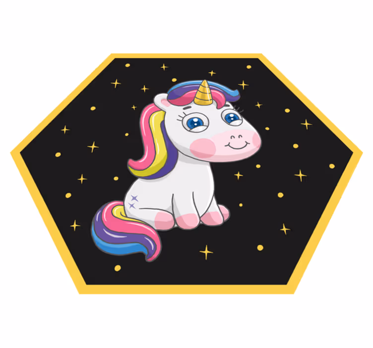 Vinyl Teppich Kinderzimmer bunte einhornfreude - TenStickers