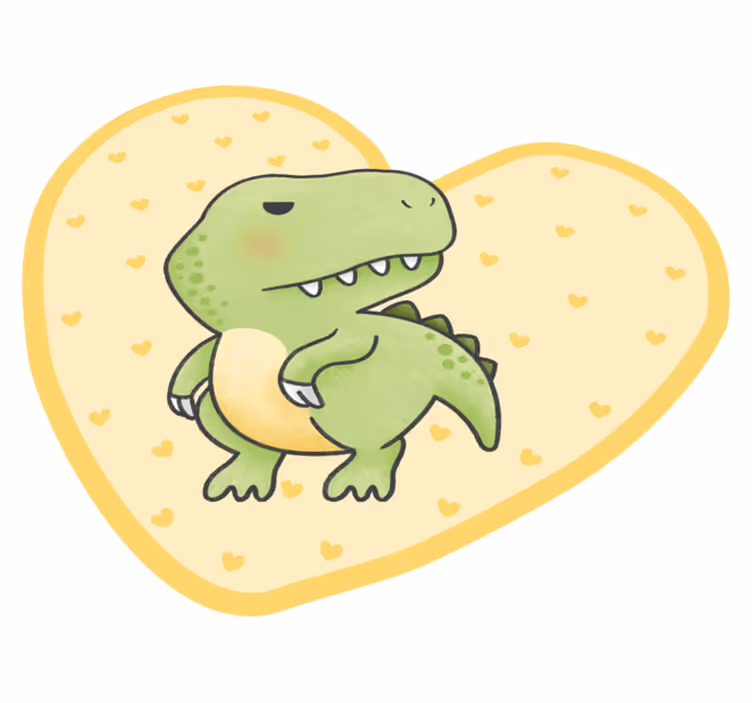 Vinyl Teppich Kinderzimmer herzförmiger dino - TenStickers