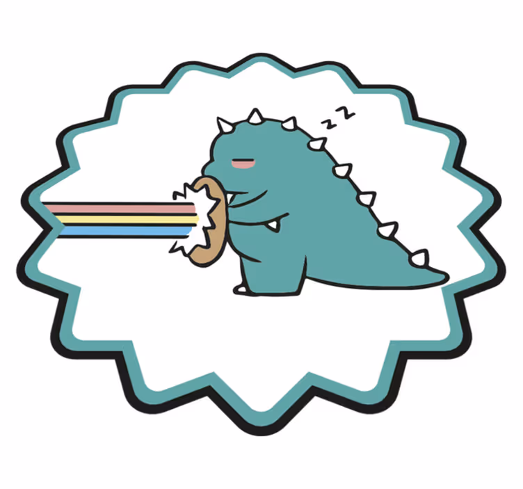 Vinyl Teppich kindlich dinosaurier-regenbogen-atem - TenStickers