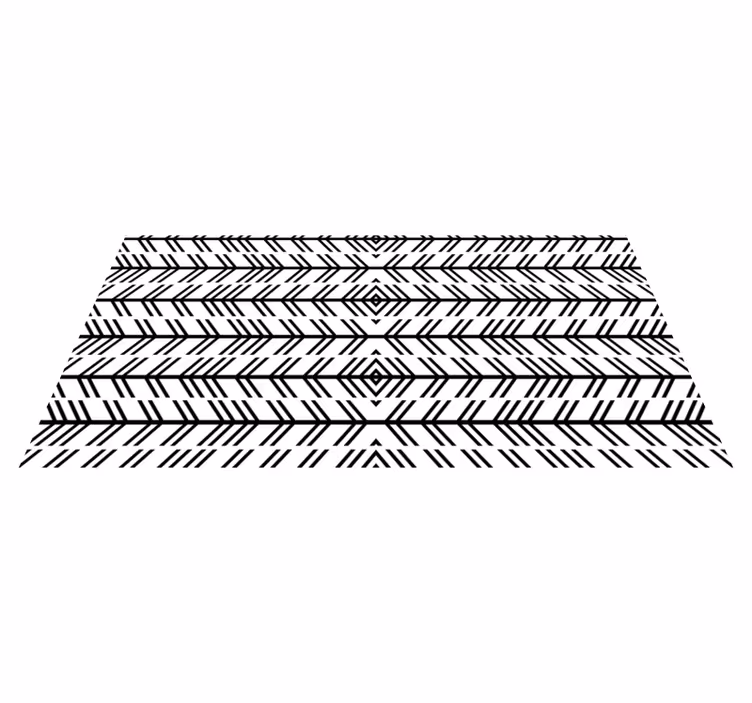 Vinyl Teppich gestreift chevron-schwarze linien - TenStickers
