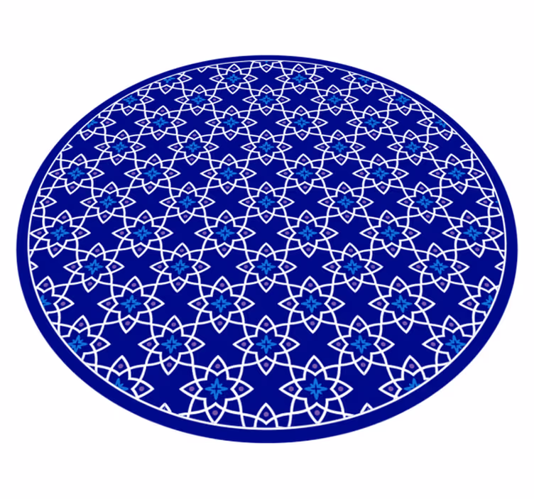Vinyl Teppich Mosaik azurblaues blumenmuster - TenStickers