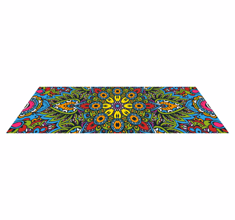 Vinyl Teppich Mandala lebendige blumenmuster - TenStickers