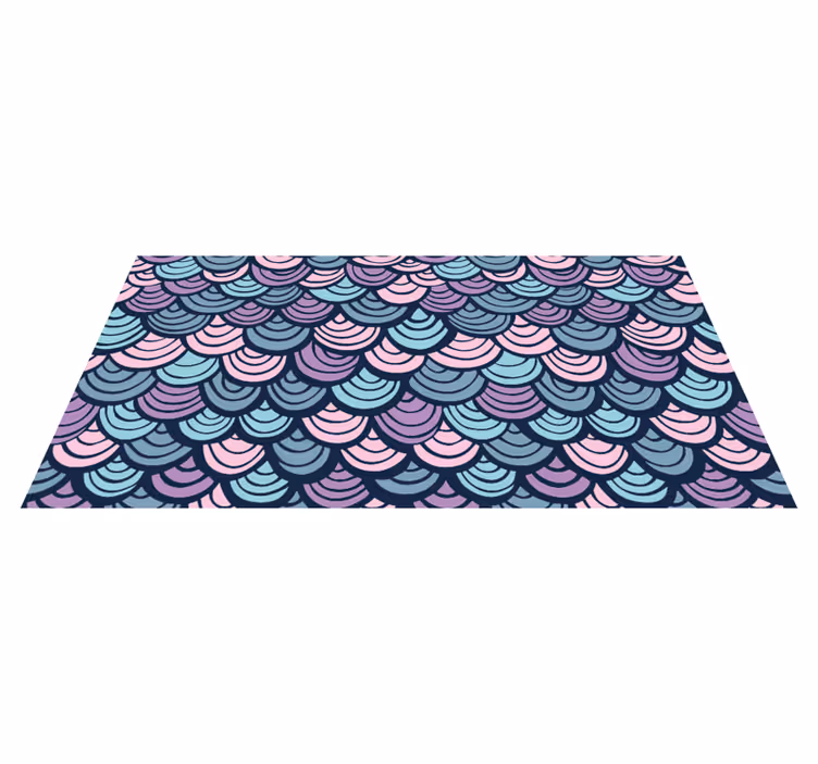 Vinyl Teppich geometrisch lila und blaues wellenmotiv - TenStickers