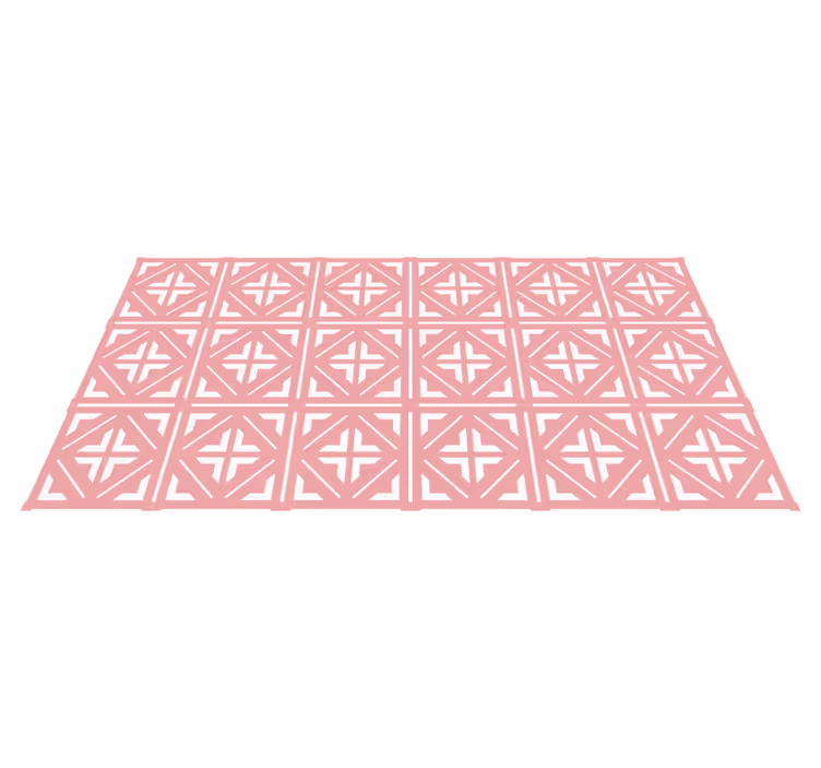 Vinyl Teppich Fliesenoptik rosa kariertes design - TenStickers