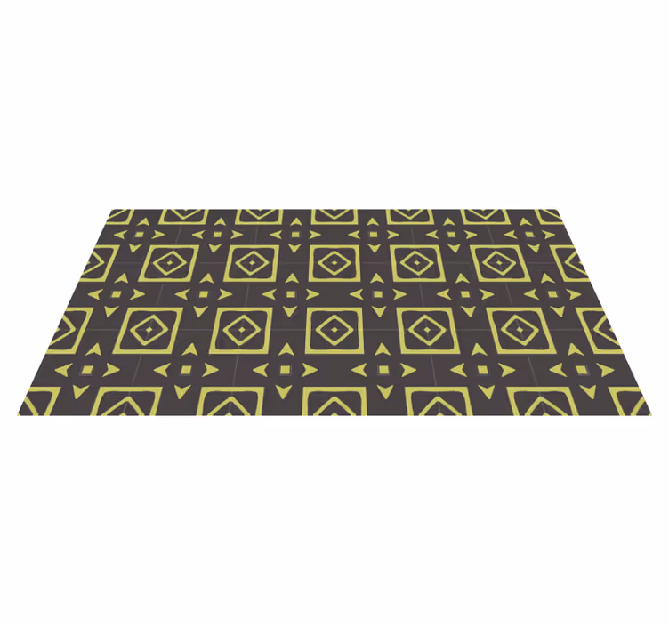 Vinyl Teppich geometrisch gelbes rautendesign - TenStickers