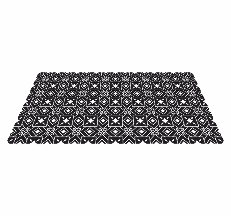 Vinyl Teppich Küche schwarz-weiß-stil - TenStickers