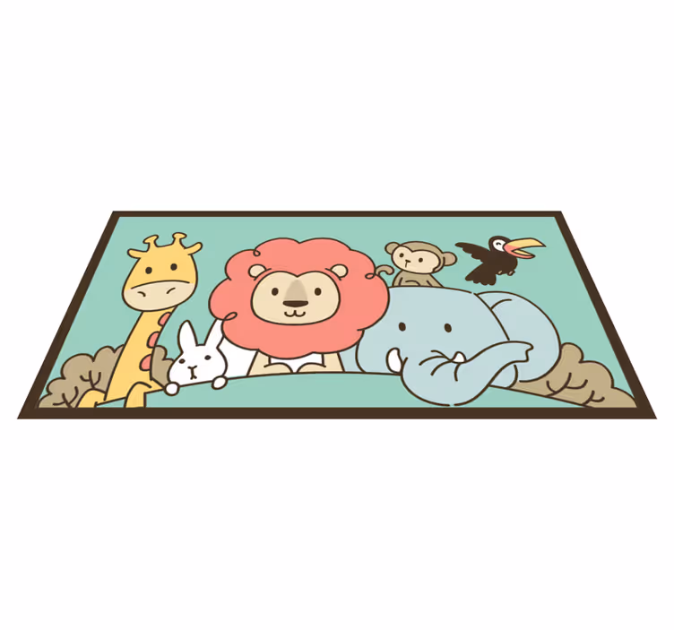 Vinyl Teppich kindlich dschungelfreunde tiere - TenStickers