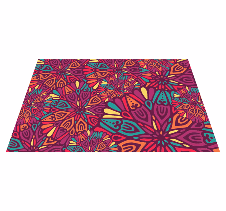 Vinyl teppich mandala in lebhaftem lila motiv - TenStickers