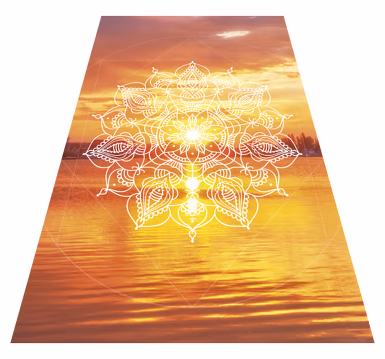Vinyl Teppich Mandala leuchtend orangefarbenes design - TenStickers