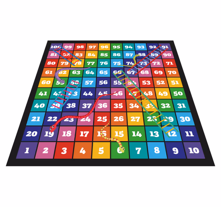 Vinylteppich spiele Regenbogenschlangen und leitern - TenStickers