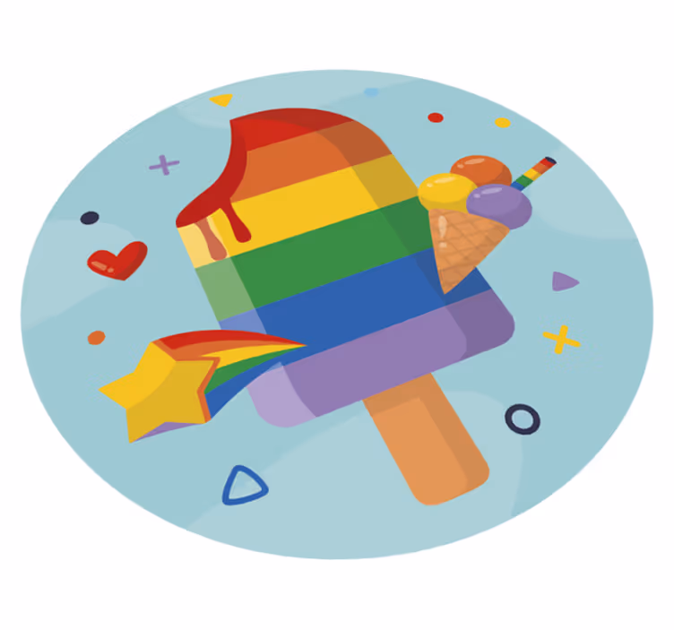 Vinyl Teppich kindlich buntes eis - TenStickers