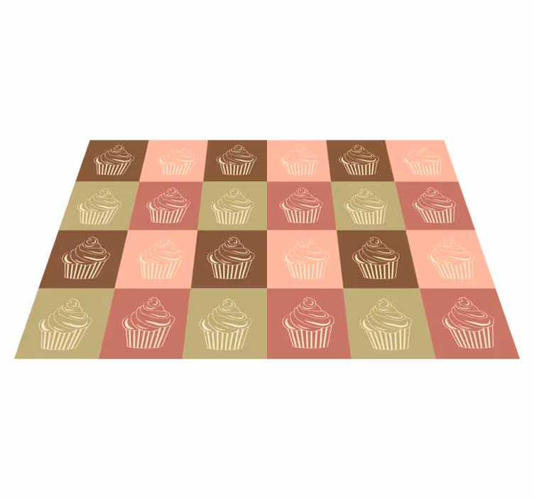 Vinyl Teppich kindlich cupcake-musterspiel - TenStickers