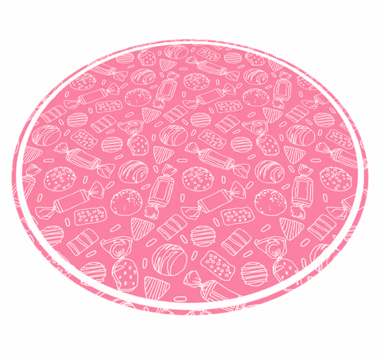 Vinyl Teppich kindlich cadny rosa muster - TenStickers