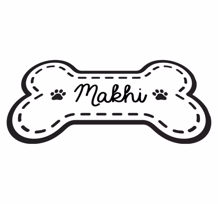 Vinyl Teppich mit Namen hundeknochenform - TenStickers