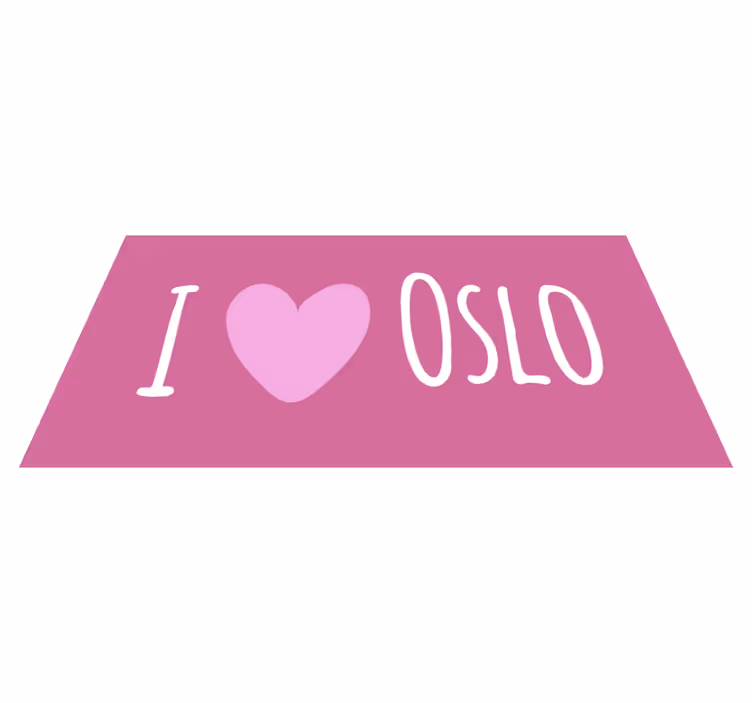 Vinyl Teppich Text ich liebe oslo pink design - TenStickers