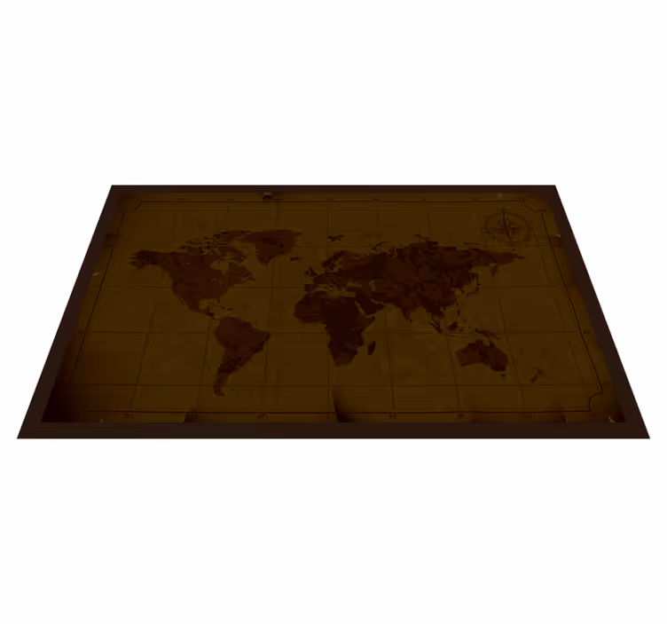 Vinyl Teppich Weltkarte antikbraunes design - TenStickers