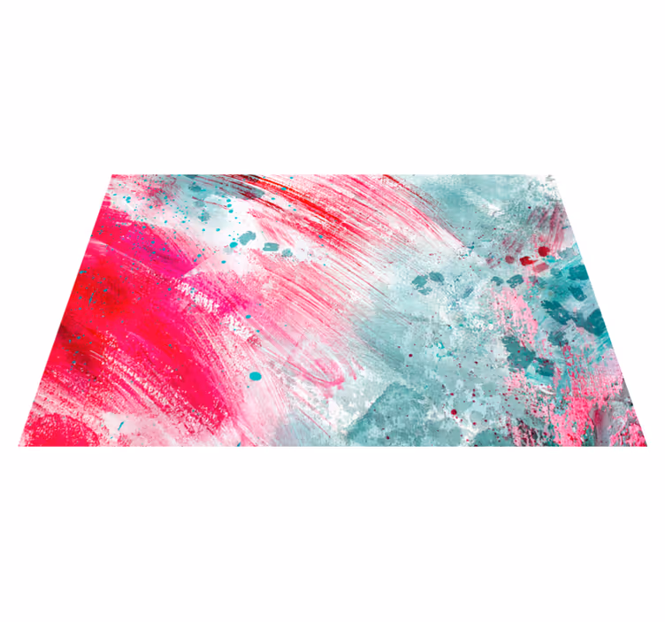 Vinyl teppich kindlich in abstraktem pink splash - TenStickers
