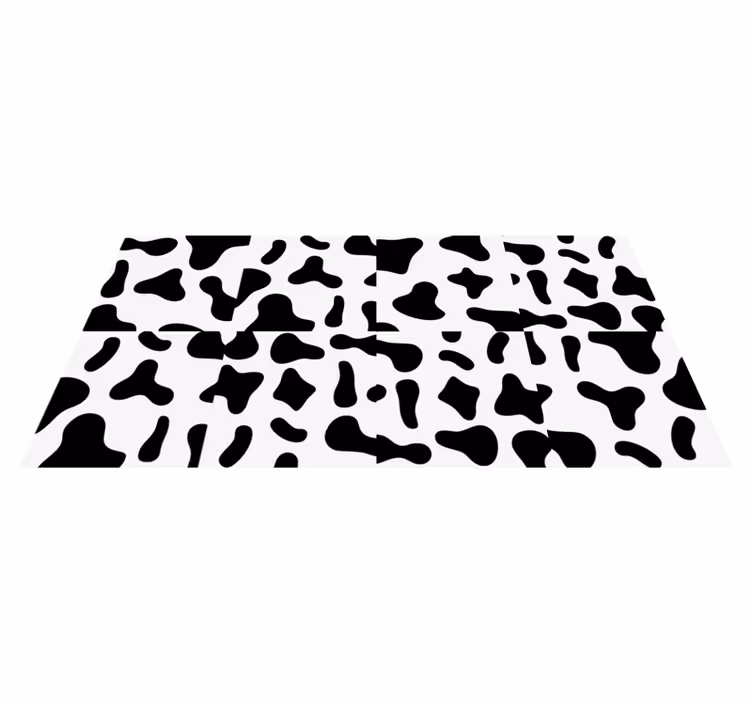 Vinyl Teppich Tiermuster schwarz-weiße kuh - TenStickers