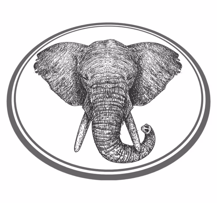 Vinyl Teppich Tiere umriss eines grauen elefanten - TenStickers