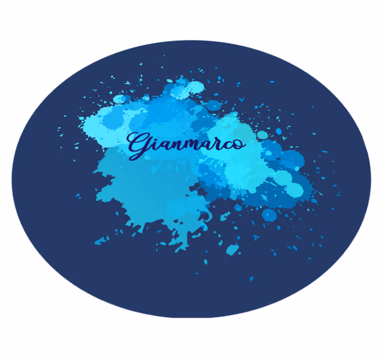 Vinyl Teppich Jugendzimmer spritzer blau mit namen - TenStickers