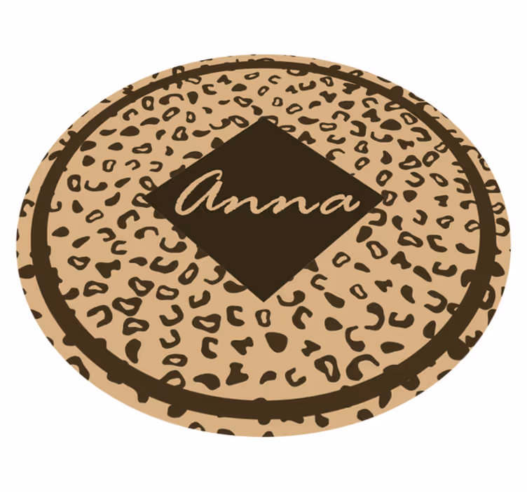 Vinyl Teppich Schlafzimmer name im leopardenmuster - TenStickers