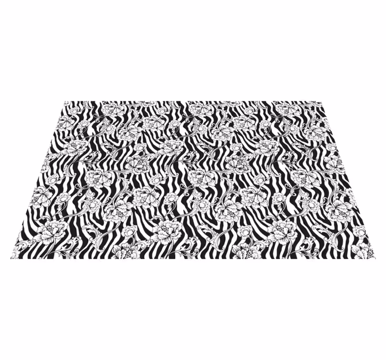 Vinyl teppich tiermuster floral zebra design - TenStickers