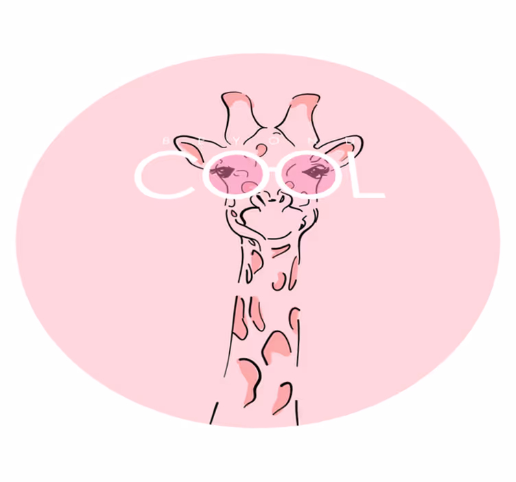 Vinyl Teppich Jugendzimmer entzückende coole giraffe - TenStickers