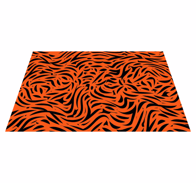 Vinyl Teppich Tiermuster dynamisches orangefarbenes muster - TenStickers