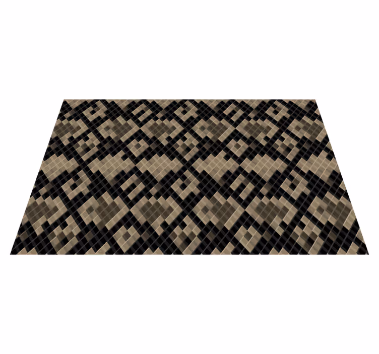 Vinyl Teppich Mosaik schwarzes geometrisches muster - TenStickers