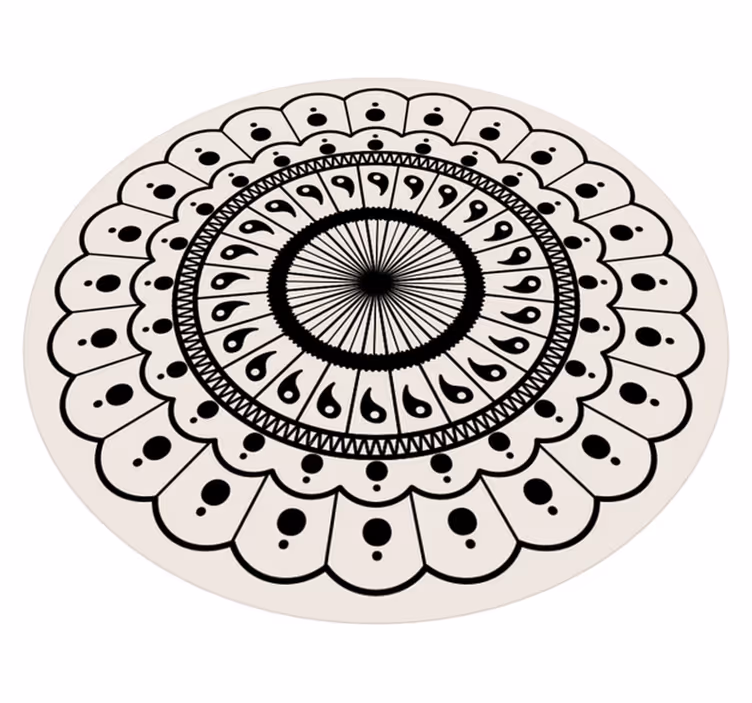 Vinyl Teppich Mandala kompliziertes kreisförmiges element - TenStickers