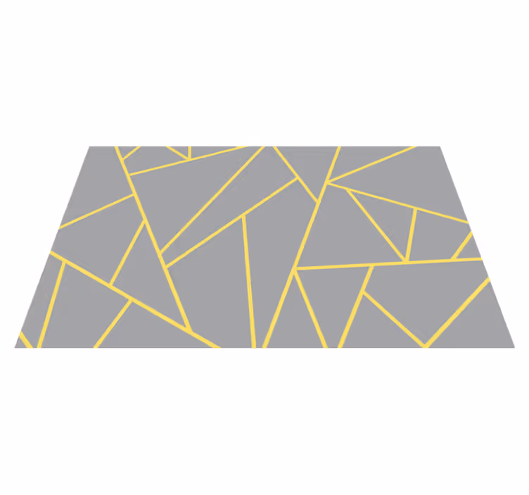 Vinyl Teppich geometrisch modernes gelb und grau - TenStickers