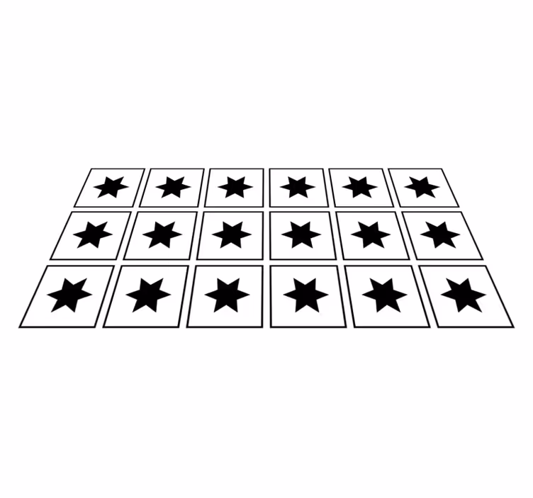 Vinyl Teppich Sterne schwarz-weiß-motiv - TenStickers